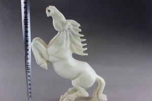 9.45''H- Chinese Antique Genuine Natural Jade Handcarved Sculpture  Horse Statue