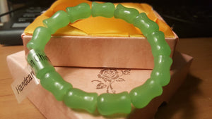 56-62 mm Certified Natural Jadeite Emerald A Jade HandCarved Bracelet A2018