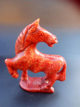 Load image into Gallery viewer, 4.57&#39;&#39;H-Chinese Antique Genuine Natural Red Jade HandCarved Lucky Horse Statue