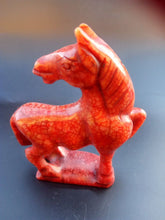 Load image into Gallery viewer, 4.57&#39;&#39;H-Chinese Antique Genuine Natural Red Jade HandCarved Lucky Horse Statue