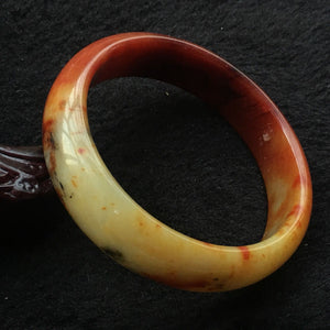 10% OFF- 52/53/54 mm Certified Natural Red Emerald A*Jade Handcarved Bangle X033