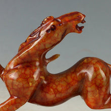 Load image into Gallery viewer, 6.14&#39;&#39;L-Chinese Antique Genuine Natural Red Jade HandCarved Lucky Horse Statue