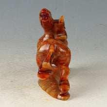 Load image into Gallery viewer, 6.14&#39;&#39;L-Chinese Antique Genuine Natural Red Jade HandCarved Lucky Horse Statue