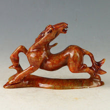 Load image into Gallery viewer, 6.14&#39;&#39;L-Chinese Antique Genuine Natural Red Jade HandCarved Lucky Horse Statue