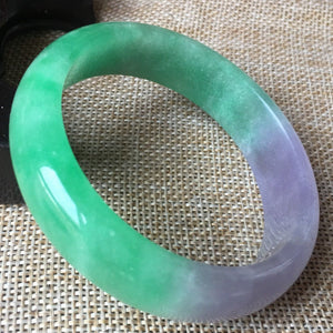 10% OFF- 53/54/55 mm Certified Natural 3 Color Jadeite Emerald A*Jade HandCarved Bangle A08