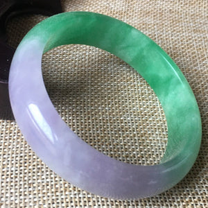 10% OFF- 53/54/55 mm Certified Natural 3 Color Jadeite Emerald A*Jade HandCarved Bangle A08