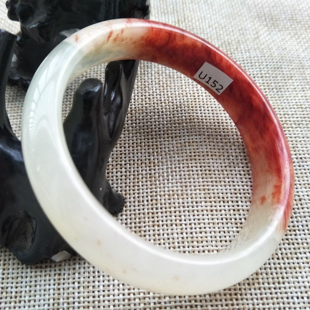 10% OFF- 58/59/60mm Certified Natural Red Xiu Emerald A*Jade HandCarved Bangle U152