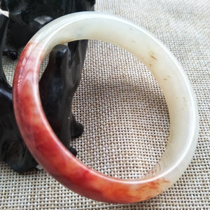 10% OFF- 58/59/60mm Certified Natural Red Xiu Emerald A*Jade HandCarved Bangle U152