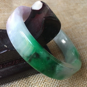 10% OFF- 55/56/57mm Certified Natural 3 Color Jadeite Emerald A*Jade HandCarved Bangle F19