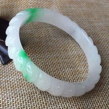 Load image into Gallery viewer, 10% OFF- 55/56/57mm Certified Natural Jadeite Emerald A*Jade HandCarved Bangle A09