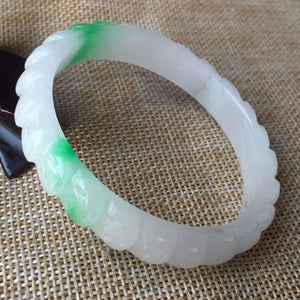 10% OFF- 55/56/57mm Certified Natural Jadeite Emerald A*Jade HandCarved Bangle A09