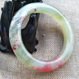 10% OFF- 53/54/55mm Certified Natural Red Jadeite Emerald A*Jade HandCarved Bangle Z610