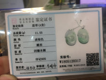 Load image into Gallery viewer, 10% OFF- 2 pcs-Certified Natural 3 Color Ice Jadeite Emerald Jade A Pair of Jade Earrings S925 Silver《Grade A》W0317