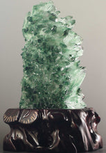 Load image into Gallery viewer, 7.9in/20cm H- 100% Genuine Purea Natural 1752g White and Green Crystal Statue (with Stand)