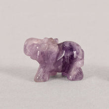 Load image into Gallery viewer, A Pair of Chinese Genuine Natural Purple Jade HandCarved Elephant Feng Shui Statues (2pcs)