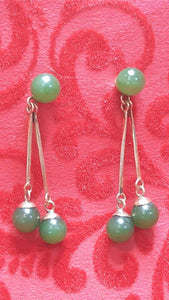 10% OFF- 2 pcs Certified Natural Lavender Jadeite Emerald A*Jade HandCarved A Pair of Lucky Jade Dangle Earrings