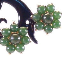 Load image into Gallery viewer, 10% OFF- 2 pcs Certified Natural Jadeite Emerald A*Jade Handcarved A Pair of Lucky VTG Green Jade Flower Cluster Earrings