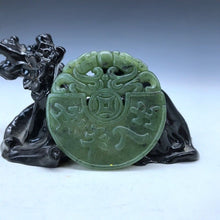 Load image into Gallery viewer, 10% OFF- Certified Natural Green Jadeite Emerald Jade HandCarved Dragon Pendant《Grade A》e76