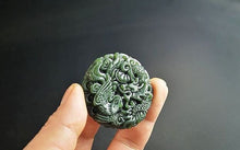 Load image into Gallery viewer, 10% OFF- Certified Natural Green Jadeite Emerald Jade HandCarved Dragon-Phoenix Pendant《Grade A》A88