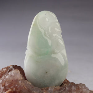 10% OFF- Certified Natural Ice Jadeite Emerald Jade HandCarved Gourd Pendant《Grade A》4499