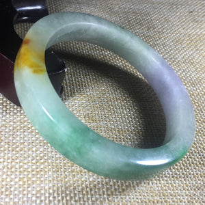 10% OFF- 58/59/60mm Certified Natural 3 Color Jadeite Emerald A*Jade HandCarved Bangle B022