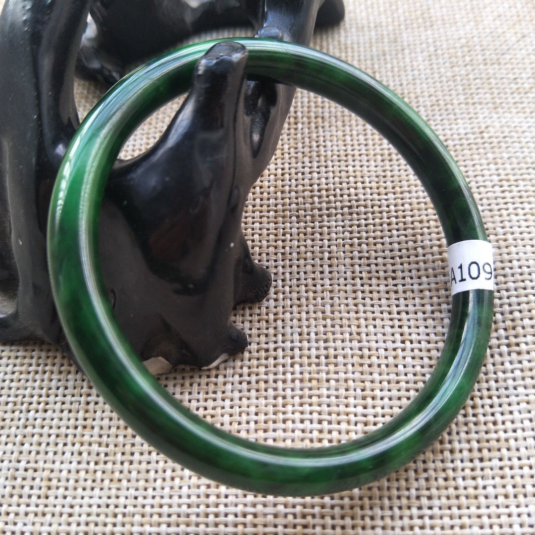 10% OFF- 53/54/55mm Certified Natural Jadeite Emerald A*Jade HandCarved Bangle A109