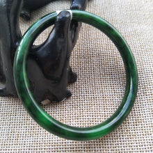 Load image into Gallery viewer, 10% OFF- 53/54/55mm Certified Natural Jadeite Emerald A*Jade HandCarved Bangle A109