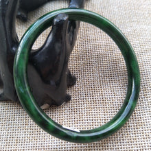 Load image into Gallery viewer, 10% OFF- 53/54/55mm Certified Natural Jadeite Emerald A*Jade HandCarved Bangle A109