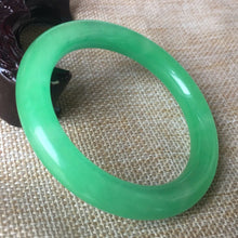 Load image into Gallery viewer, 10% OFF- 52/53/54mm Certified Natural Green Jadeite Emerald A*Jade HandCarved Bangle L025