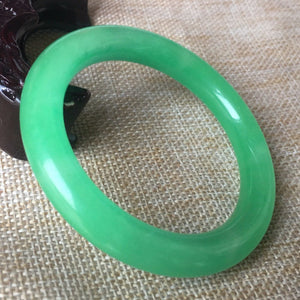 10% OFF- 52/53/54mm Certified Natural Green Jadeite Emerald A*Jade HandCarved Bangle L025