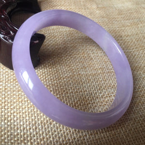 10% OFF- 54/55/56mm Certified Natural Lavender Jadeite Emerald A*Jade HandCarved Bangle L014