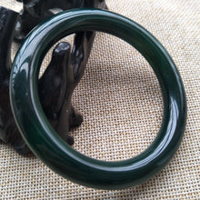 Load image into Gallery viewer, 10% OFF- 55/56/57mm Certified Natural Green Jadeite Emerald A*Jade HandCarved Bangle H509