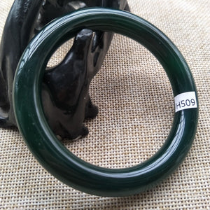 10% OFF- 55/56/57mm Certified Natural Green Jadeite Emerald A*Jade HandCarved Bangle H509