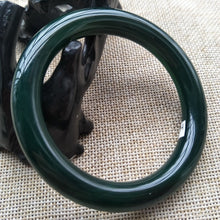 Load image into Gallery viewer, 10% OFF- 55/56/57mm Certified Natural Green Jadeite Emerald A*Jade HandCarved Bangle H509