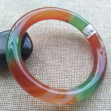 Load image into Gallery viewer, 10% OFF- 55/56/57mm Certified Natural 3 Color Jadeite Emerald A*Jade HandCarved Bangle A146