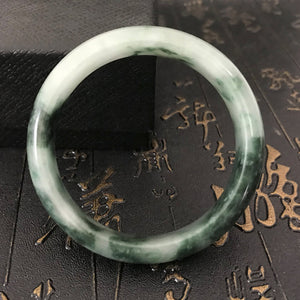 10% OFF- 54/55/56 mm Certified Natural Light Green Jadeite Emerald A*Jade HandCarved Ruyi Bangle A1940