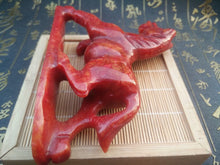 Load image into Gallery viewer, 4&#39;&#39;L-Chinese Antique Genuine Natural Red Jade HandCarved Lucky Horse Statue