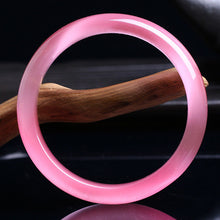 Load image into Gallery viewer, 10% OFF- 58/59/60mm Certified Natural Pink Nephrite Emerald A*Jade Carved Bangle