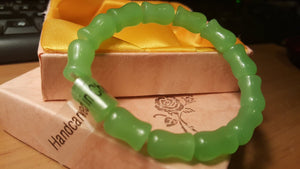 56-62 mm Certified Natural Jadeite Emerald A Jade HandCarved Bracelet A2018