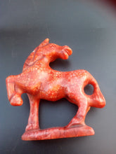 Load image into Gallery viewer, 4.57&#39;&#39;H-Chinese Antique Genuine Natural Red Jade HandCarved Lucky Horse Statue