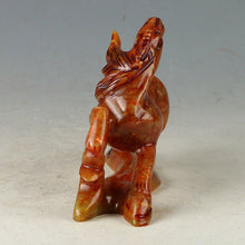 Load image into Gallery viewer, 6.14&#39;&#39;L-Chinese Antique Genuine Natural Red Jade HandCarved Lucky Horse Statue