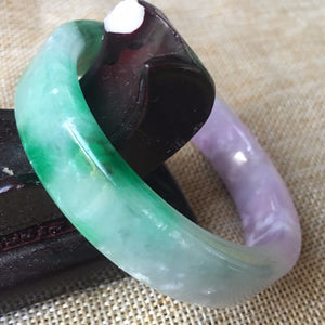 10% OFF- 55/56/57mm Certified Natural 3 Color Jadeite Emerald A*Jade HandCarved Bangle F19