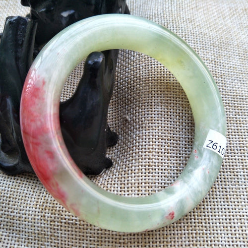 10% OFF- 53/54/55mm Certified Natural Red Jadeite Emerald A*Jade HandCarved Bangle Z610