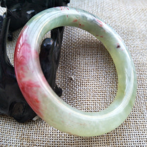 10% OFF- 53/54/55mm Certified Natural Red Jadeite Emerald A*Jade HandCarved Bangle Z610