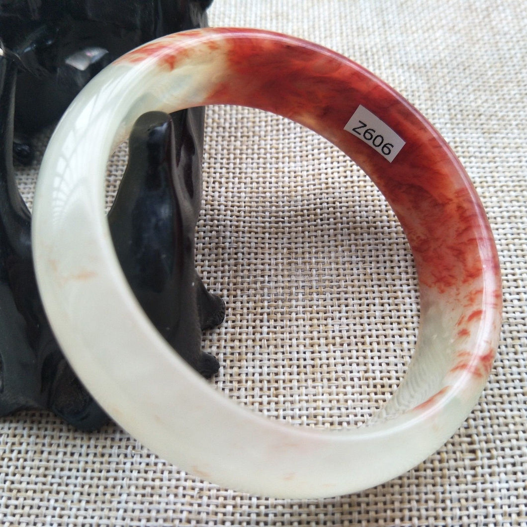 10% OFF- 58/59/60mm Certified Natural Red Xiu Emerald A*Jade HandCarved Bangle Z606