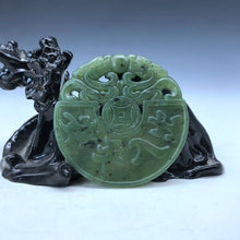 Load image into Gallery viewer, 10% OFF- Certified Natural Green Jadeite Emerald Jade HandCarved Dragon Pendant《Grade A》e76