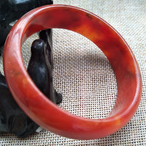 10% OFF- 59/60/61mm Certified Natural Red Jadeite Emerald A*Jade HandCarved Bangle Z931