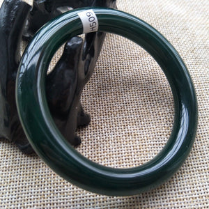 10% OFF- 55/56/57mm Certified Natural Green Jadeite Emerald A*Jade HandCarved Bangle H509