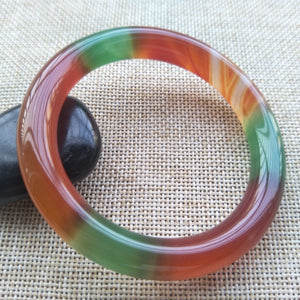 10% OFF- 55/56/57mm Certified Natural 3 Color Jadeite Emerald A*Jade HandCarved Bangle A146