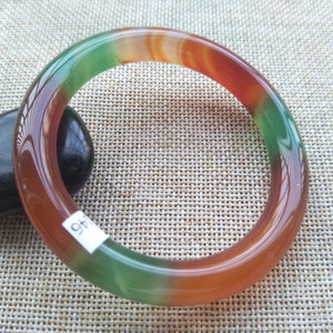 10% OFF- 55/56/57mm Certified Natural 3 Color Jadeite Emerald A*Jade HandCarved Bangle A146